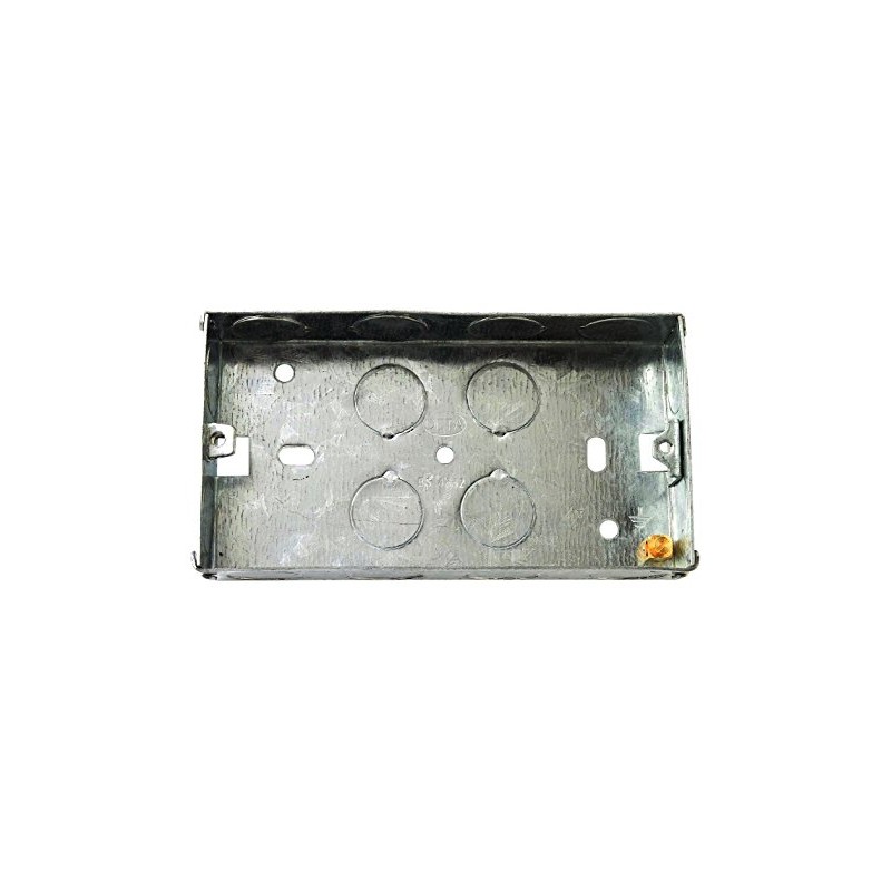 Merriway BH04063 47mm (1.7/8 inch) Depth Double 2-Gang Metal Flush