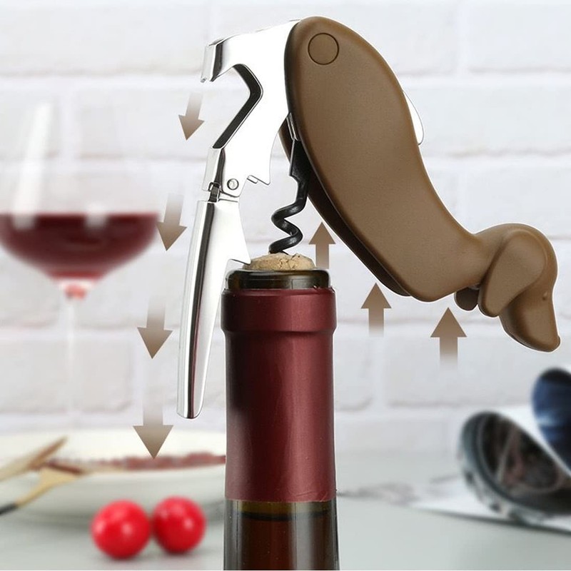 FAFAXOXO Buddy the Bordeaux Collie Black Dog Corkscrew, Professional Waiters
