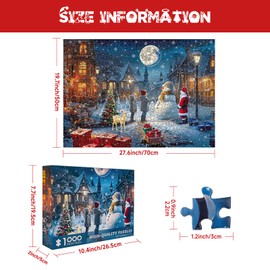 Christmas Jigsaw Puzzles 1000 Piece for Adults-Snowy Night Christmas puzzle adults 1000 piece puzzle 2025 Christmas jigsaw puzzles 1000 Piece for Adults