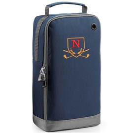 Always Looking Good Golf Shoe Bag with Monogrammed Embroidery Initial Letter Custom Embroidered Golf Boot Bag - Golf Gifts for Men (Navy, N)