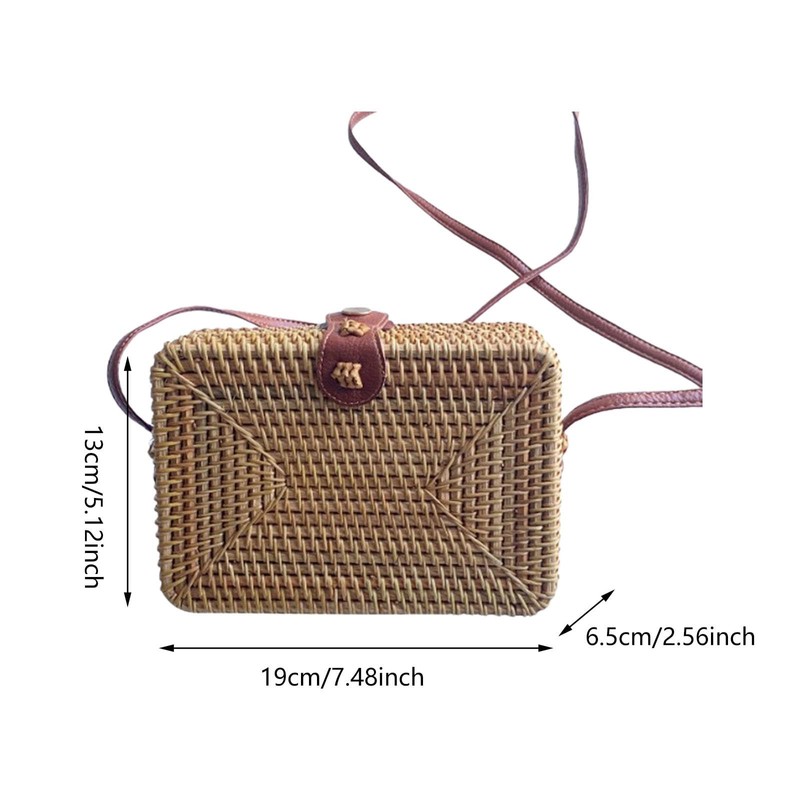 Perfeclan Rattan Bag Fashion Clutch Chic Shoulder Purse for Dating