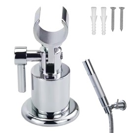 Full Metal Shower Head Holder, 180 Degree Adjustable Shower Holder Made of Solid Metal, Universal Shower Head Holder with Screw, Perfect Addition to Your Shower