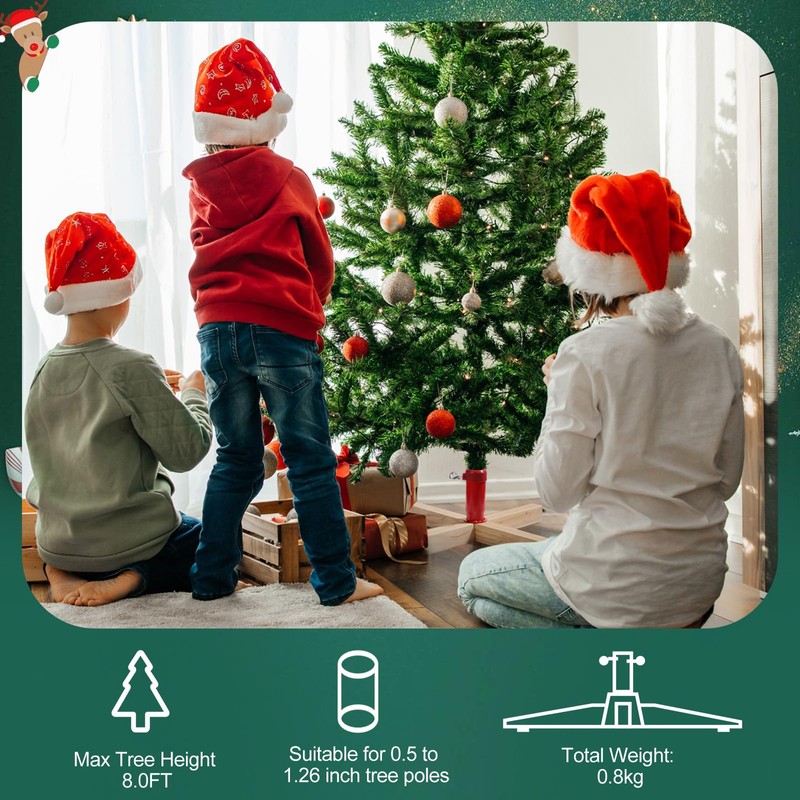 Soaoo Wood Christmas Tree Stand 15.7 Inch Replacement Xmas Tree