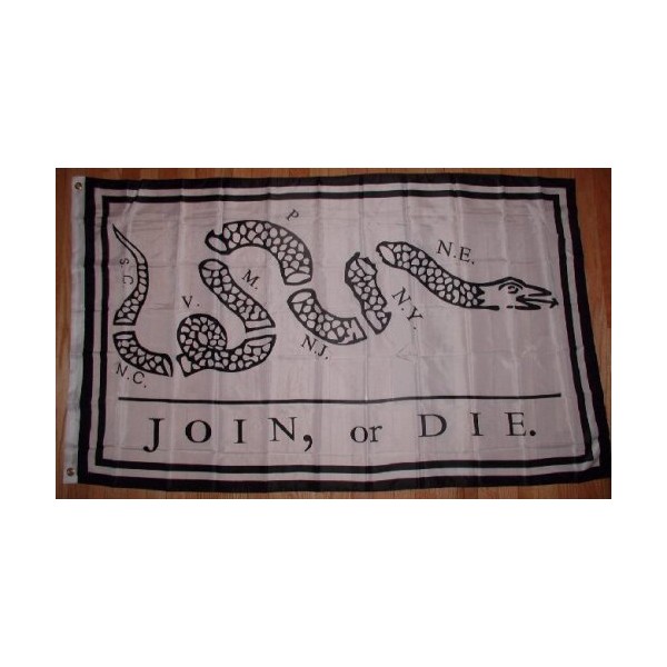 Join or Die 3x5 Flag Benjamin Franklin Snake 3 x