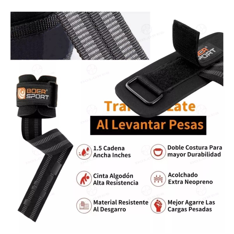 Boer Par De Straps Muñequera Gym Crossfit Pesas Correa De