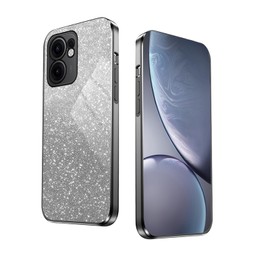 WBWONE Case for OPPO Reno 13F (Reno13 F) 5G / 4G Case, Electroplated Edge, Flexible Protection, Shockproof Soft Cover Shell with Shimmering Stickers - Black