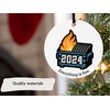 2024 Dumpster Fire Christmas Ornament, Funny Holiday Decor, White Aluminum