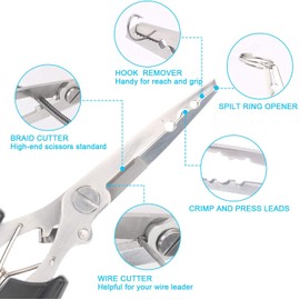 Stainless Steel Multifunctional Fishing Tongs Scissor, Light Weight, Strong Corrosion Scissors Resistance, Durable, Non-slip Grip Function, Bait Tongs, Fishing Tongs,Hook Removal Tool,Outdoor Supplies