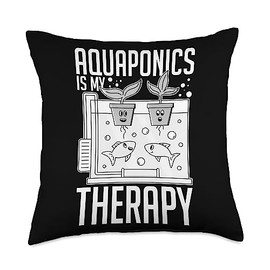 Aquaponic System Fish Tank Aquarium Gardening Plants Throw Pillow, 18x18, Multicolor