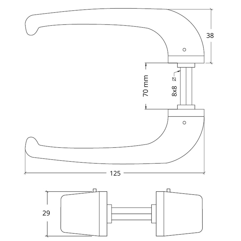 Sivenci Door handle set without sign | door handle without