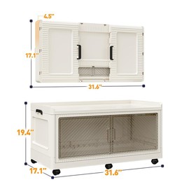 Raybee Large Capacity Storage Boxes 6 Wheels Giant Stackable Plastic Clothes Container Bins Cabinet Closet Organizer for Bedroom Living Room Garage:_Large 2 Pack 69.3 gal