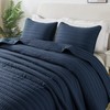 ROARINGWILD Navy Blue King Size Quilt Bedding Sets with Pillow