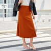 Komorebi Midi Skirt for Women High Waist Satin Skirts Elegant