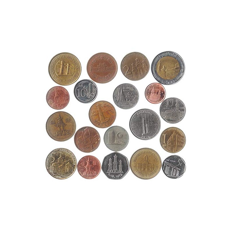 20 coins with these buildings: temples, churches, cathedrals, castles, citadels,