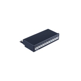 S-Conn Mini Patch Panel Cat.6A Shielded 500 MHz Desktop Enclosure 12-Port Black