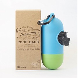 ShoppingLion 20 Dog Poop Bags with Dispenser and Leash Clip, Guaranteed Leak-Proof, Extra Thick and Strong Poop Bags for Dogs, Pet Waste Bags Made with EPI Technology