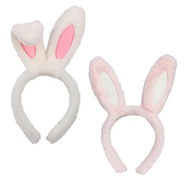 BORFUE 2Pcs Bunny Headband Rabbit Plush Ears Headband Rabbit Ears Headband for Fancy Dress Costume Accessory