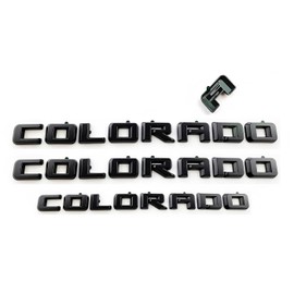 Overlay Door Rear Emblems Letters 3D Badge Nameplate Replacement for 2023+ Colorado 3PCS (Matte Black)