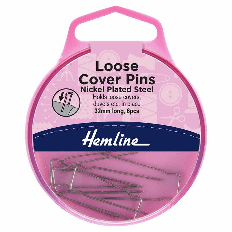 Hemline Loose Cover Pins, 30mm, pk of 6, in Flip