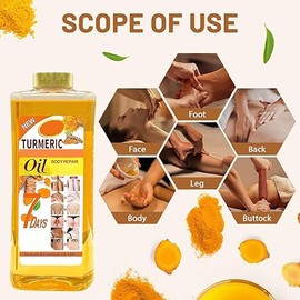 Turmeric Oil for Skin Brightening, Soft 7 Turmeric, Organic Body Glow Remedy Oil for Face and Body, Bio O il Skincare O il Stretch Marks for All Skin Types, 200ML/6.76 FL.Oz