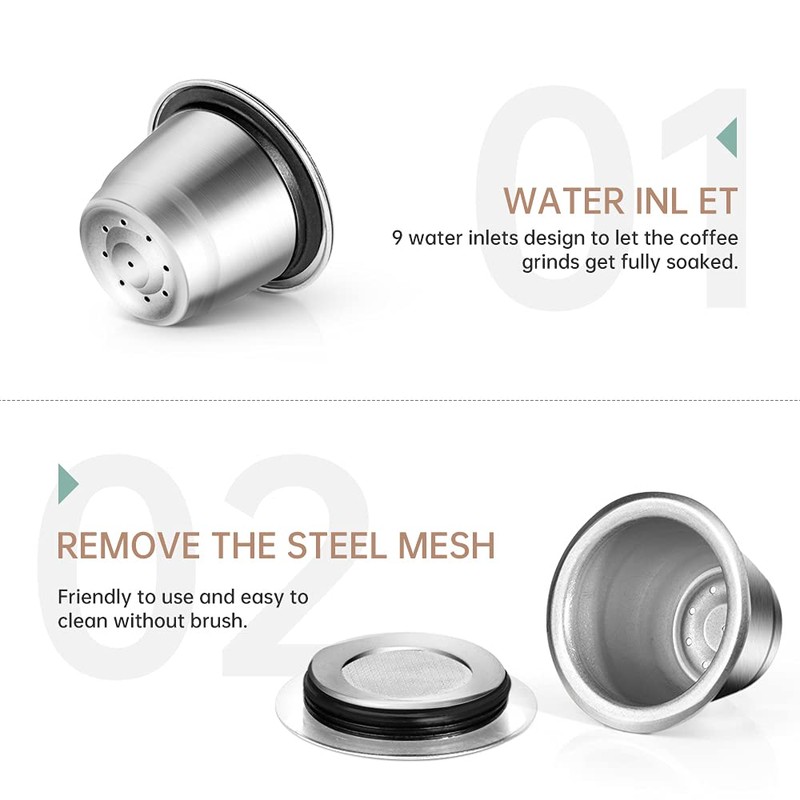 i Cafilas Refillable Espresso Coffee Capsule Made of Stainless Steel