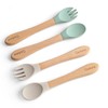 Ginbear Silicone Baby Spoons and Forks Self-feeding 12-18 Months, Soft-Tip