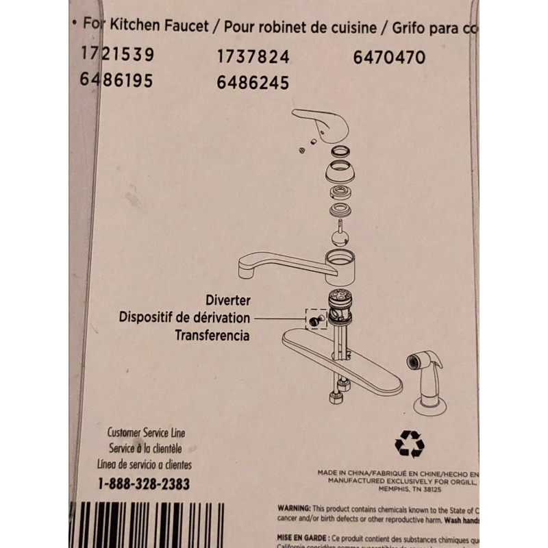 Boston Harbor 7112584 1-Handle Kitchen Faucets Diverter