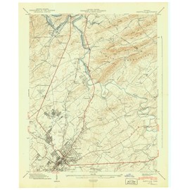YellowMaps Maryville TN topo map, 1:24000 Scale, 7.5 X 7.5 Minute, Historical, 1941, 27.5 x 22 in - Polypropylene