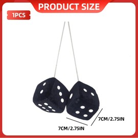 Vintage-Inspired Fluffy Dice for Car Rearview Mirror – Soft Plush Pair with Hanging String for Retro Interior Decoration