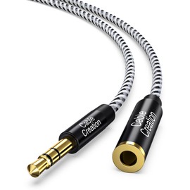 3.5mm Headphone Extension Cable, CableCreation 3.5mm Male to Female Stereo Audio Extension Cable Adapter with Gold Plated Connector, [2-Pack] 1.5 Feet