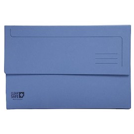 Exacompta - Ref 47222E - Clean Safe - Anti-Microbial Foolscap Document Wallets - Suitable for A4 Documents, 400gsm Pressboard, FSC-Certified - Blue (Pack of 5)