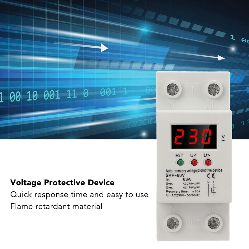 Auto Recovery Voltage Protectve Device Single Phase LED Digital Display