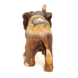 Brave Wings Hand Carved Wooden ~ Elephant 25cm Long ~ Ornament Sculpture Figurine Statue Unique Table Decoration Home Decor ~ 2645