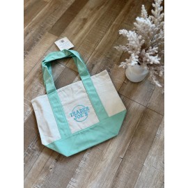 Trader Joe’s Mint Green Pastel Mini Canvas Tote Limited Edition