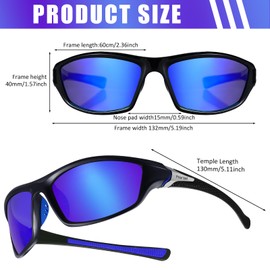 TOODOO 4 Pairs Men Polarized Sunglasses with UV Protection Driving Glasses Sports for Sport Outdoor Activities (Deep Colors)