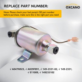 OXCANO E11009 Electric Fuel Pump 12V Compatible with Onan Cummins 5500 RV Generator Genset Emerald Plus Motor Set 5000kg Generator Replaces 149-2331-02 A047N923 A029F891 149-2331