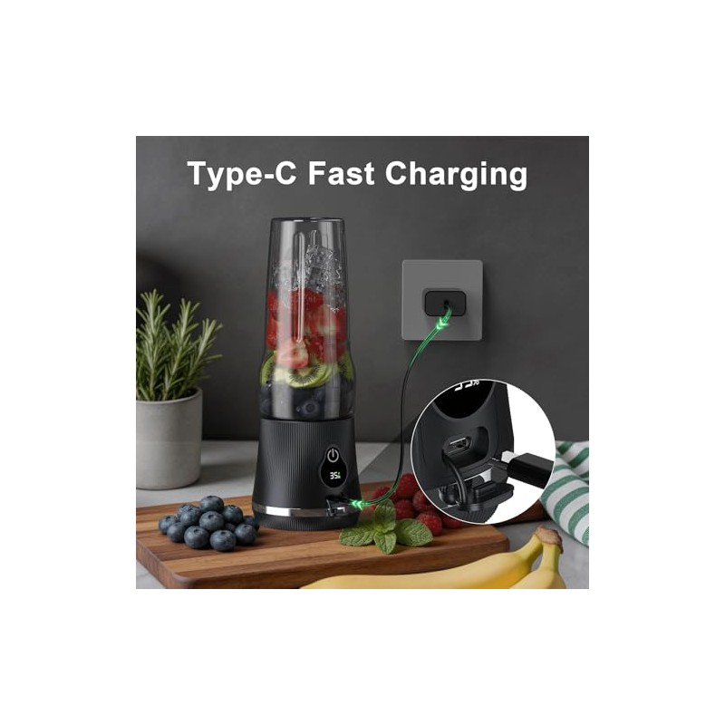 Portable USB-C Blender for Smoothies & Shakes - 17oz Capacity