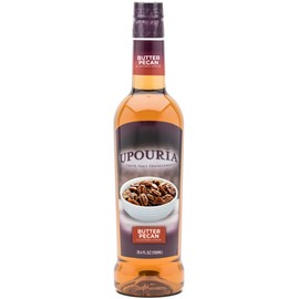 Upouria Butter Pecan Coffee Syrup Flavoring, 100% Vegan, Gluten-Free, Kosher, 750 mL Bottle (Pack of 2) with Coffee Syrup Pump