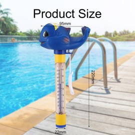 Bath Thermometer, Water Thermometer, Baby Thermometer Bathtub, Water Temperature Meter, Floating Water Thermometer, Shatterproof Swimming Pool Thermometer with Cord, Suitable for Swimming Pool (Whale)