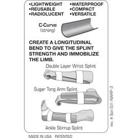 North American Rescue SAM Splint II NAR Moldable, Lightweight, Strong, Waterproof, Reusable Splints for Arms, Legs, Fractures (50-1005)