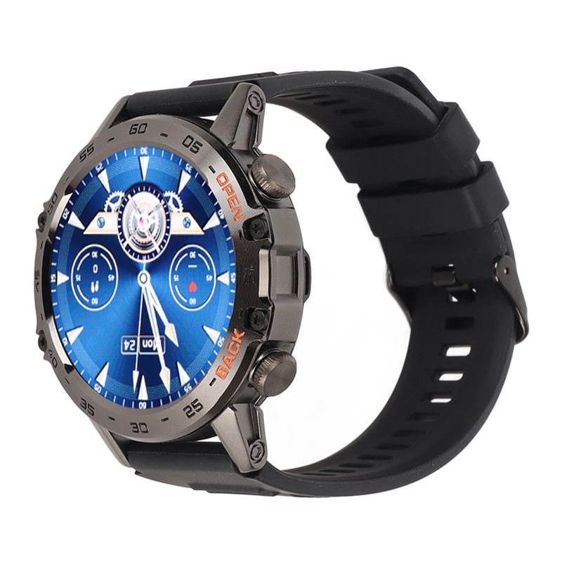 Black Outdoor Smartwatch with Speaker Waterproof Dustproof LCD Bluetooth Intelligent