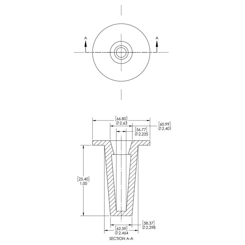 Caplugs 99394323 Plastic Tapered Cap and Plug. T-240, PE-LD, Cap