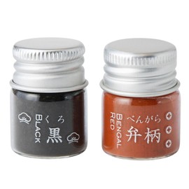 TSUGUKIT Color Powder Set for Kintsugi (Black Powder, Valve Pattern Powder, 0.1 fl oz (3 ml) Each / Refill), Gold Tsugi Kit, Lacquer Pigment (Black / Valve Pattern Color/Natural Materials), Tableware,