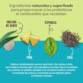 Probióticos 60 Billones con Enzimas Digestivas de Piña  Chía  Espinaca  Probióticos y Prebióticos Naturales  60 Cápsulas Veganas                      