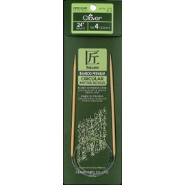 Clover Takumi Bamboo Circular 24-Inch Knitting Needles, Size 4