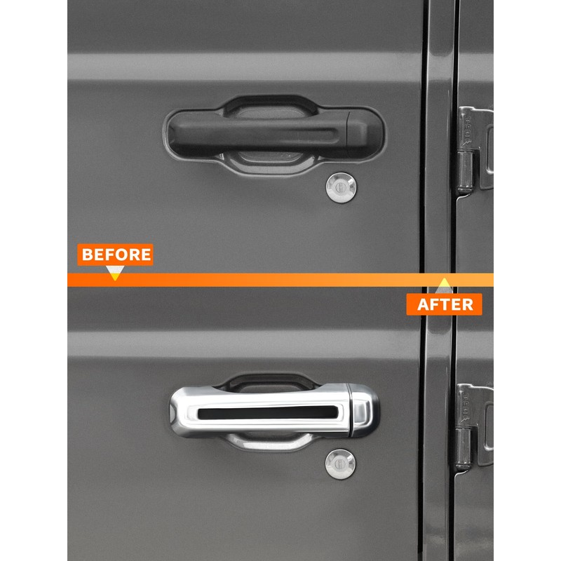 Savadicar 3-Piece Chrome Door Handle Cover Trim Kit for Jeep