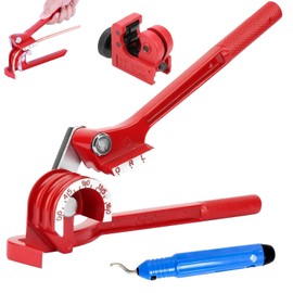 Taipintee Pipe Bender Set, 6/8/10 mm Pipe Bender, Can Bend Precise in 0°/45°/90°/135°/180° Angles, with Pipe Cutter and Deburring Tool, for Metal Pipes, Copper Pipes and Aluminium Pipes