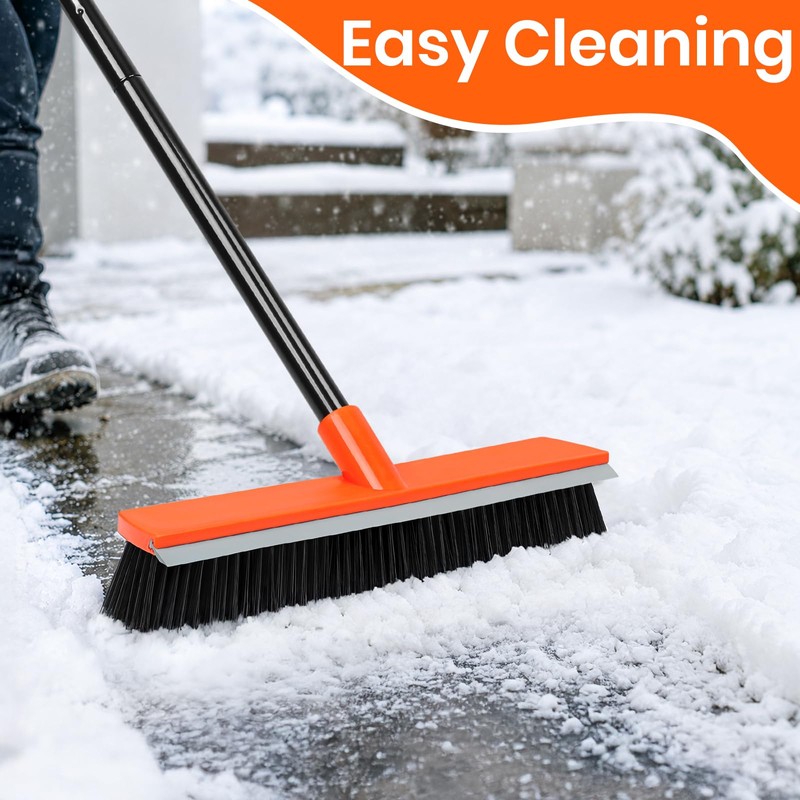 16 Inch Push Broom Heavy-Duty Outdoor Commercial Broom Brush