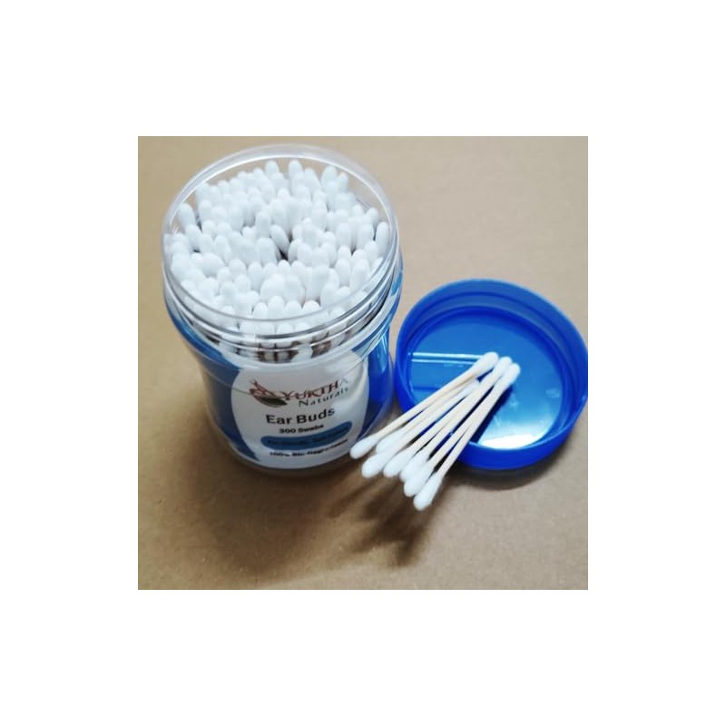 Yuktha Ear Buds - 100% Biodegradable Wooden Sticks with Cotton