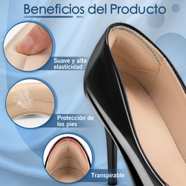 NINEMAX Almohadillas de Talón Adheribles esponja para Zapatos de Mujer y Hombre 4 Pares, Plantillas Protectoras, Relleno para Zapatos Grandes, Cojines de Talón para Evitar Ampollas y Rozaduras